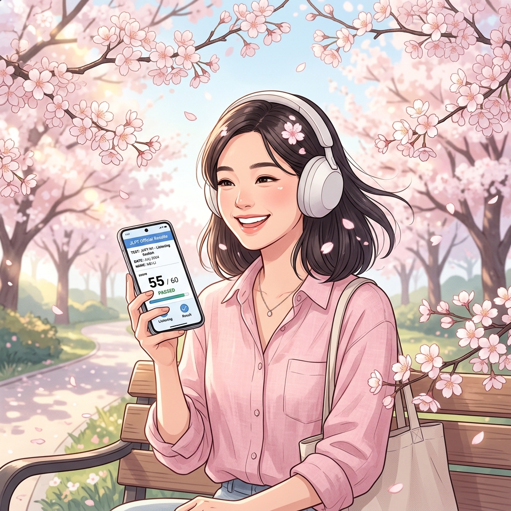 LangNova JLPT Listening App Mockup